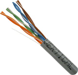 CAT5e Cable UTP CMP PLENUM-Rated Solid Copper 1000ft Pull Box Gray
