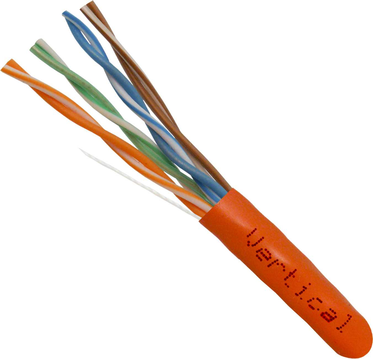 CAT5e Cable UTP CMP PLENUM-Rated Solid Copper 1000ft Pull Box Orange