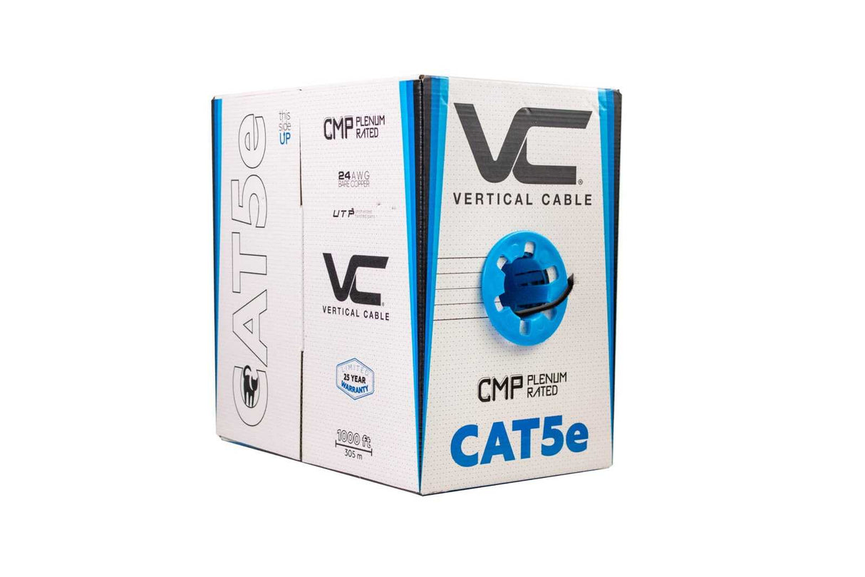 CAT5e Cable UTP CMP PLENUM-Rated Solid Copper 1000ft Pull Box
