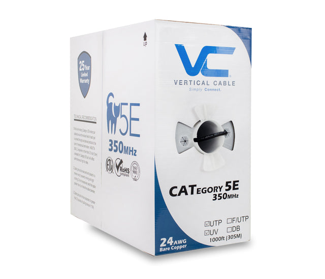 CAT5e Ethernet Cable Direct Burial UV-Rated 1000ft Pull Box