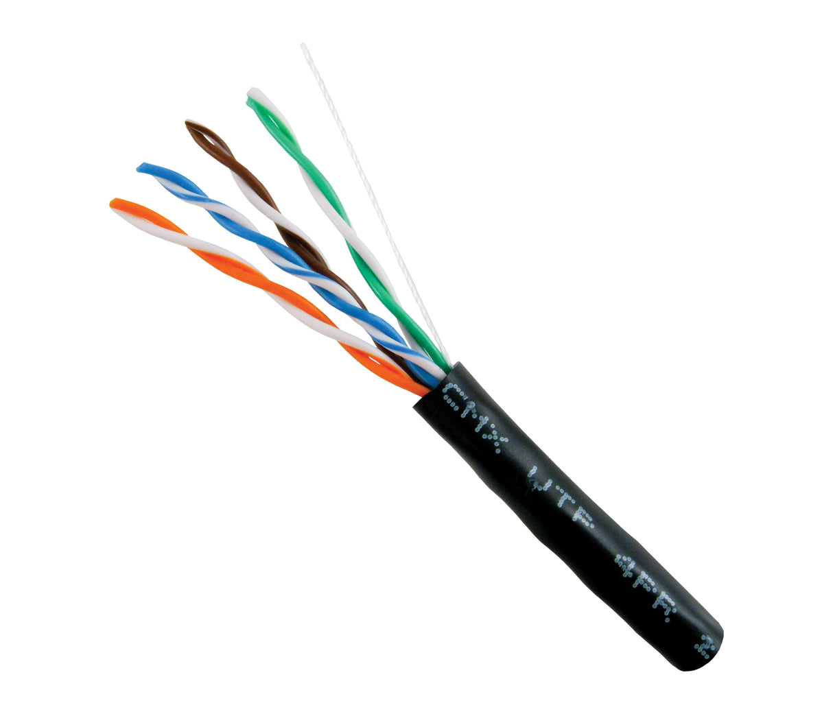 CAT5e Ethernet Cable Direct Burial UV-Rated 1000ft Pull Box Black