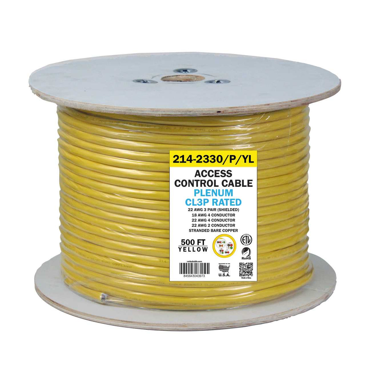 Access Control Cable 500FT Yellow