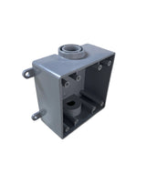2-gang pvc junction box 2-hole 1/2"
