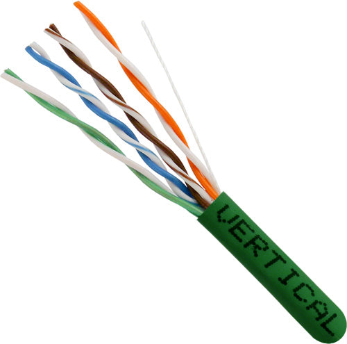 CAT5e Cable UTP CMP PLENUM-Rated Solid Copper 1000ft Pull Box Green
