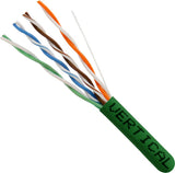 CAT5e Cable UTP CMP PLENUM-Rated Solid Copper 1000ft Pull Box Green