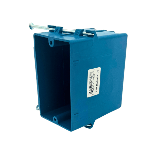 23 Cu. In. 1-gang plastic new construction electrical outlet box in blue