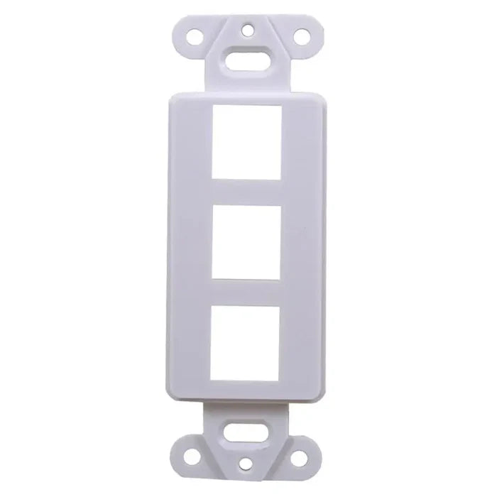 3-Port decora wall plate insert in white