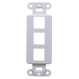 3-Port decora wall plate insert in white